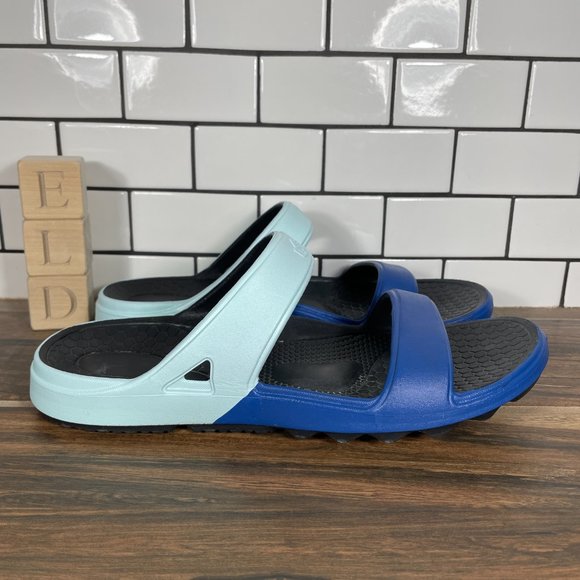 Spenco Fusion Slim Womens Size 9 Shoes Blue Orthotic Comfort Slide Sandal - Picture 3 of 12